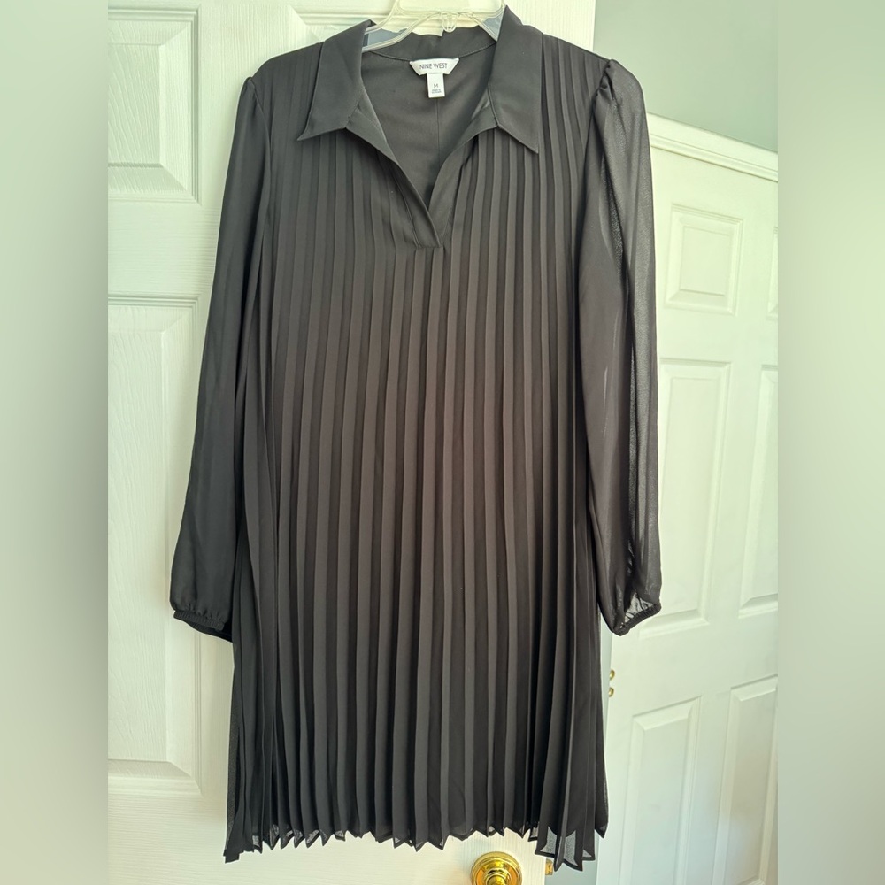 Nine West Charcoal Pleated Dress